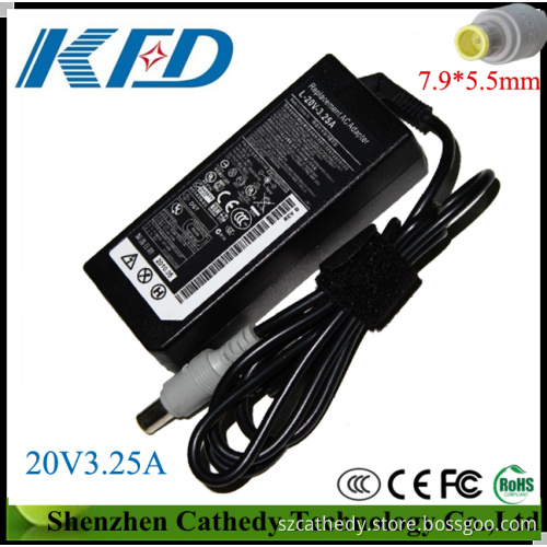 Laptop AC Adapter for Lenovo 20V3.25A 65W, Tip Size7.5*5.5mm, CE Approved